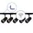 Set completo 1-Fase Rail L 1 x 1 Metro Nero | incl. 5x Faretti + GU10 2700K 3W Dimmerabile + Tappo Di Chiusura, Connettore di Alimentazione e L -Connettore